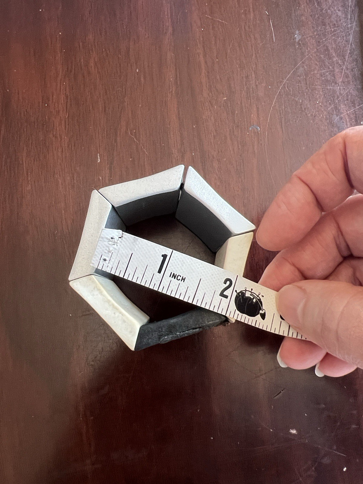 Chunky Cream, Silver, And Wood Tone Statement, Cuff Bracelet