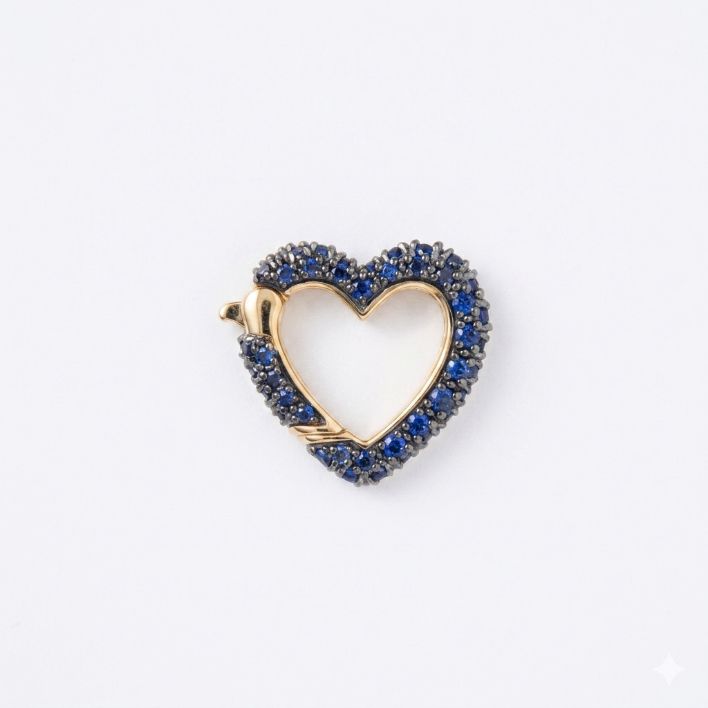 Heart Shape Charm Lock Pendant With CZ Brass Metal Fashion Jewelry for gift
