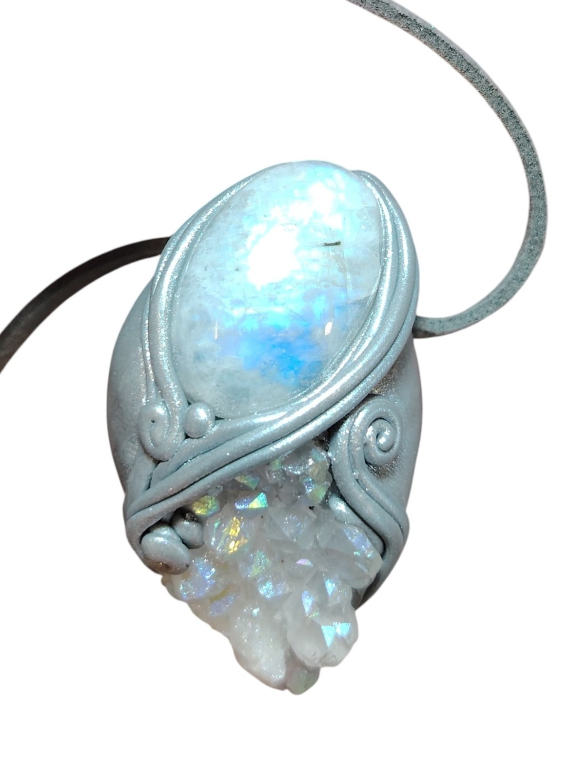 Pleiades Starseed Origins Necklace Angel Aura Quartz Moonstone Pleiadean Jewelry