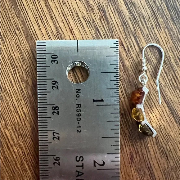 House of Amber, tricolor amber drop earrings