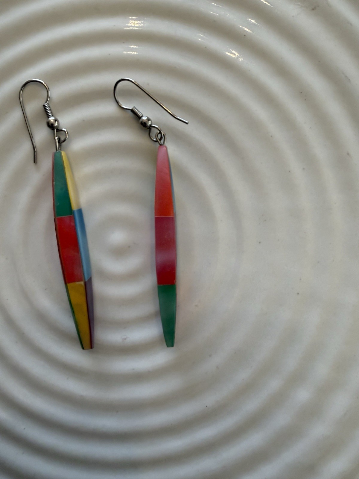 Multi-color Pastel Rainbow Iridescent Dangle Drop Earrings