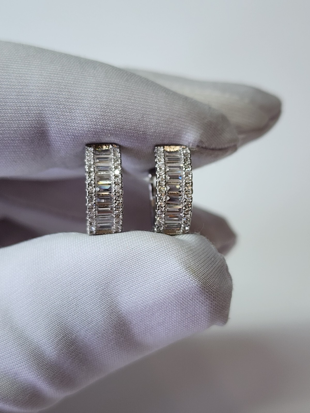 Gold Plated Hoop Earrings With Cubic Zirconia Unisex Hip Hop Jewelry Women, Men