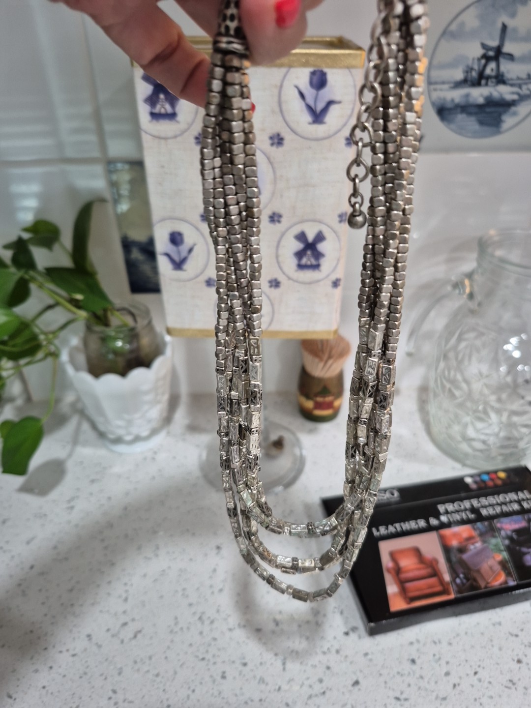 Beautiful strand of metal beads a timeless piece. dress it up or down heavy