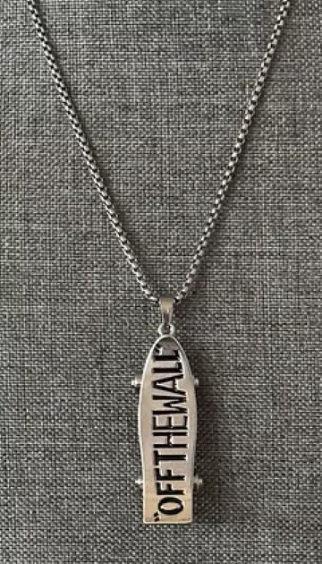 Skateboard Alloy Titanium Steel Enamel Pendant Necklace