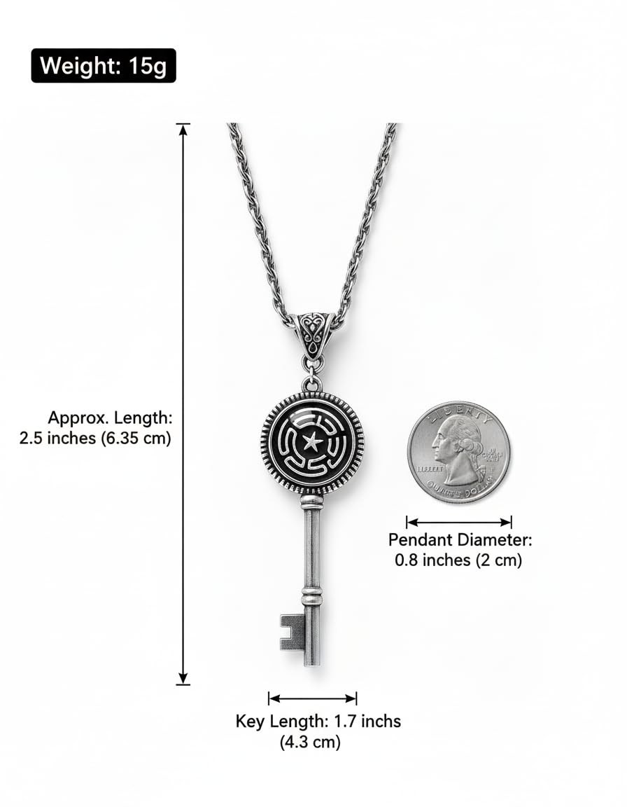 Hecate Key Necklace for Men Women, Alloy Steel Witchcraft Amulet Key Pendant,…