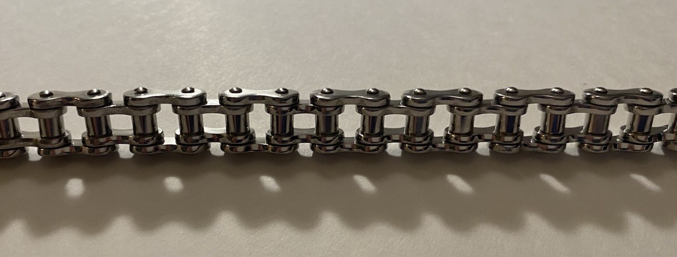 Stainless Steel Heavy Bike Chain Link Bracelet by Adornia 8.5 in Long New