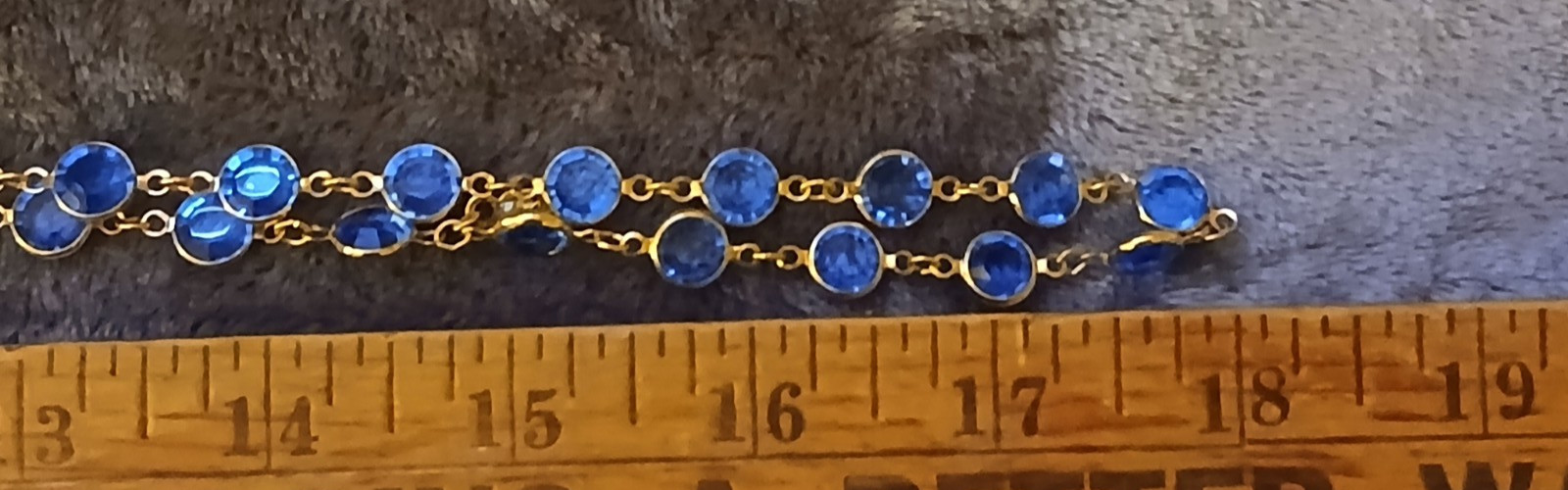 Swarovski Crystal – 2 Open Bezel Necklaces & 1 Bracelet – Blue/Red Gold Tone