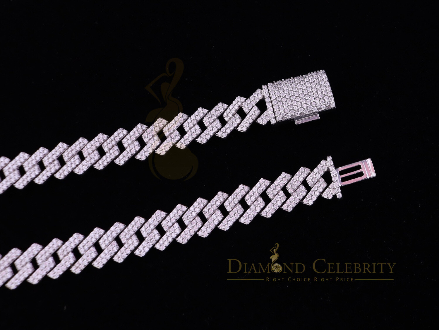 925 Silver 40ct Moissanite White Men’s Cuban Necklace SZ 20inch & 16mm Width