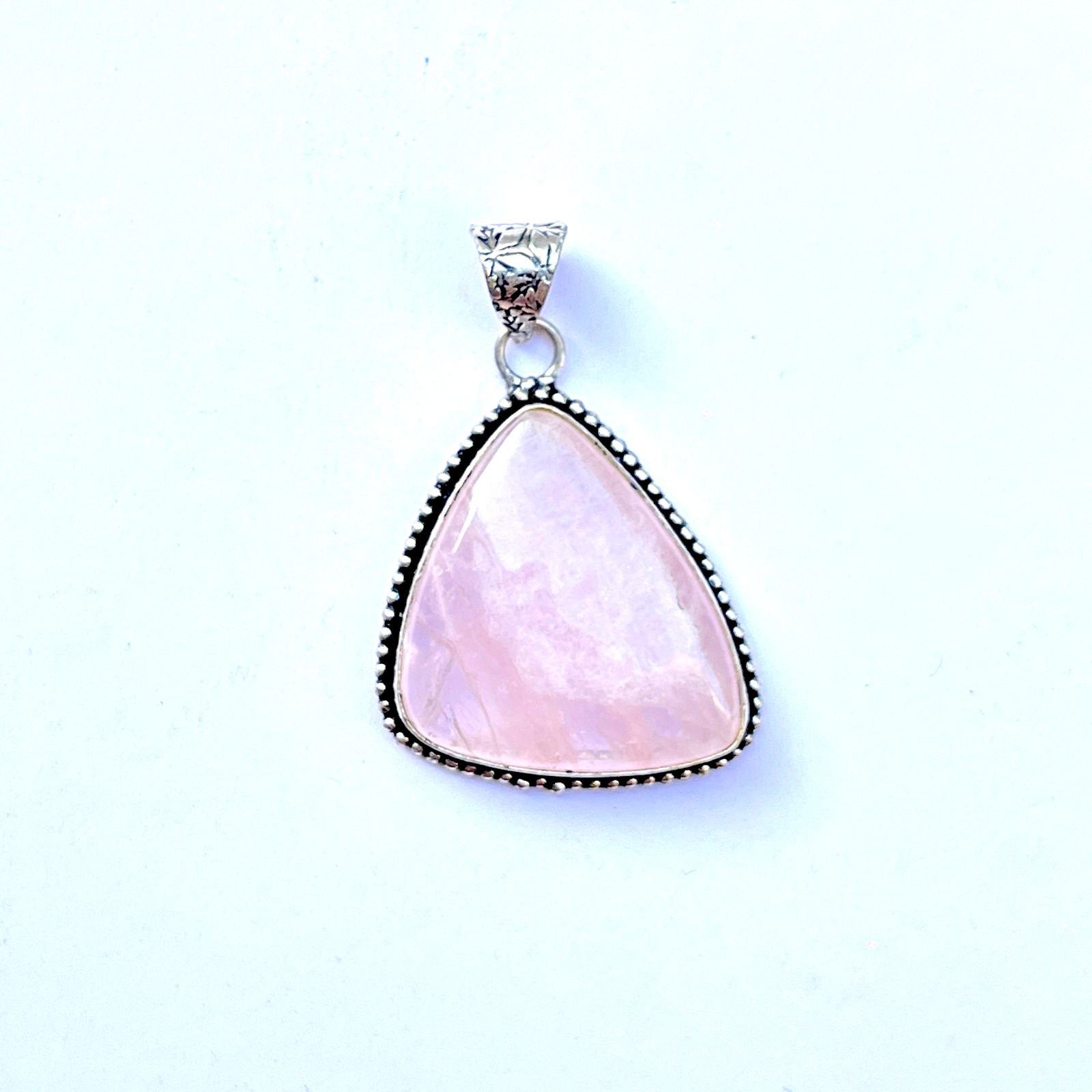 Natural Rose Quartz Necklace Large Pink Crystal Pendant Healing Stone 24 Inch