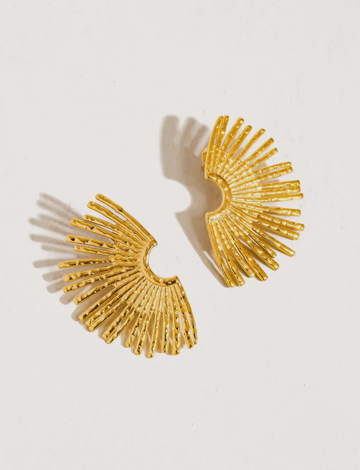 18k Gold-Plated Non Tarnish Pierced Sunburst Earrings for Women Fashion Jewelry