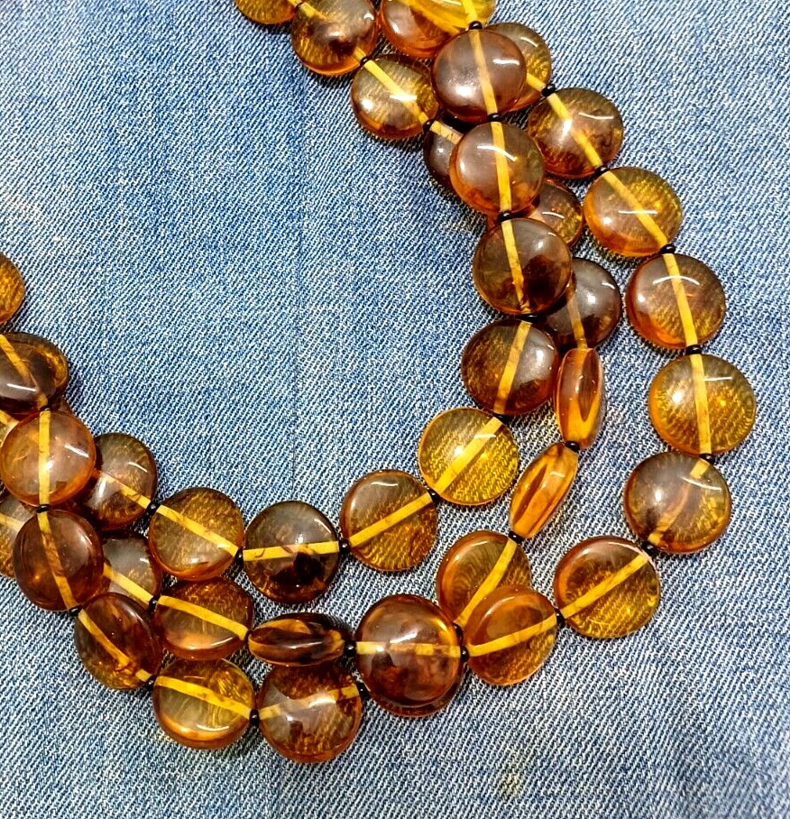 Tribal Tibetan Banjara Amber Look Boho Gypsy Necklace Belly Dancer Resin Beads