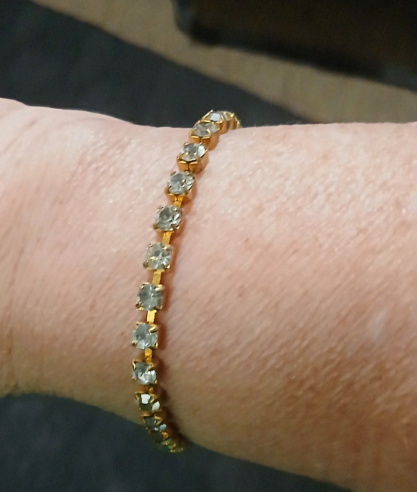 7′ Inch Long Tennis Bracelet Solid 14K Yellow Gold 6 CT Round Cut VVS1