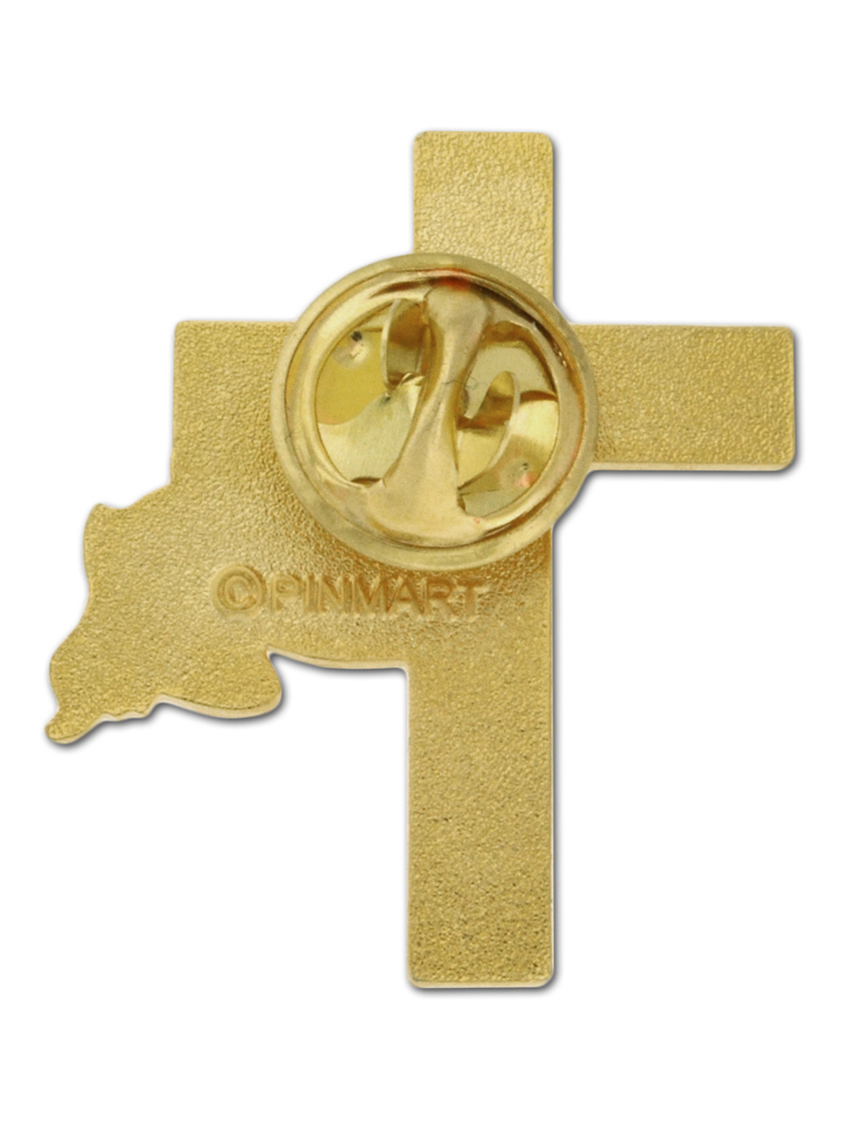 PinMart’s American Flag Gold Cross Religious Military Patriotic Lapel Pin