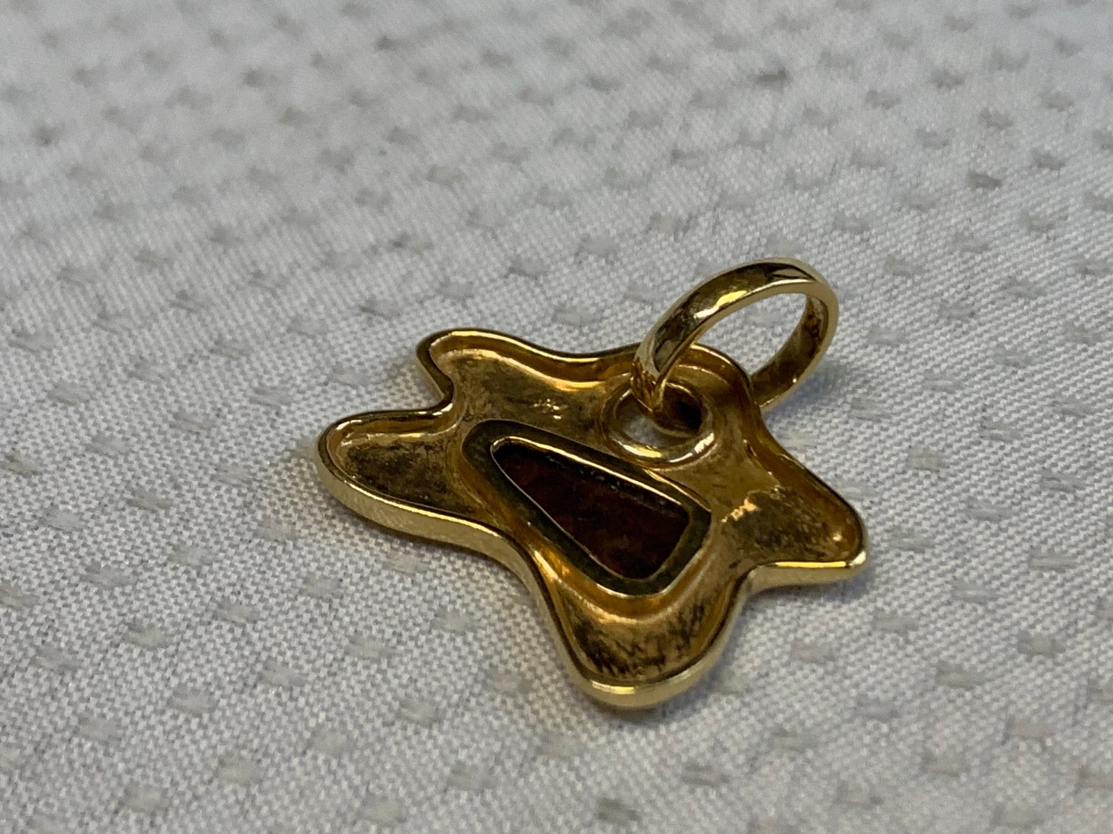 14K Yellow Gold Star Pendant 4.66g Fine Jewelry Abstract Opal Look Charm *READ*