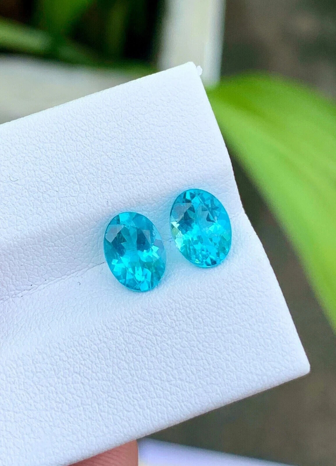 10 Ct 2 Pcs Certified Natural Paraiba Tourmaline Neon Blue oval Loose Gemstone
