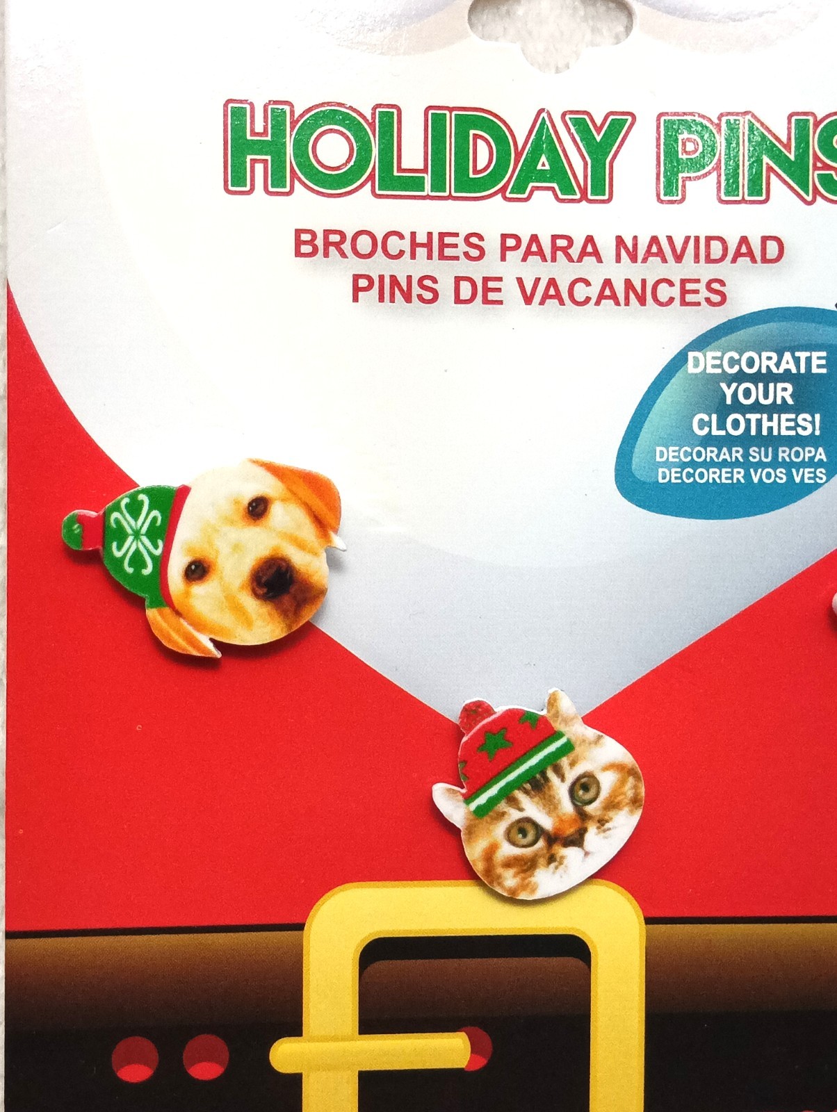 Christmas Holiday Enamel Metal Pins Set 3 Pack Festive Lapel Jewelry NEW