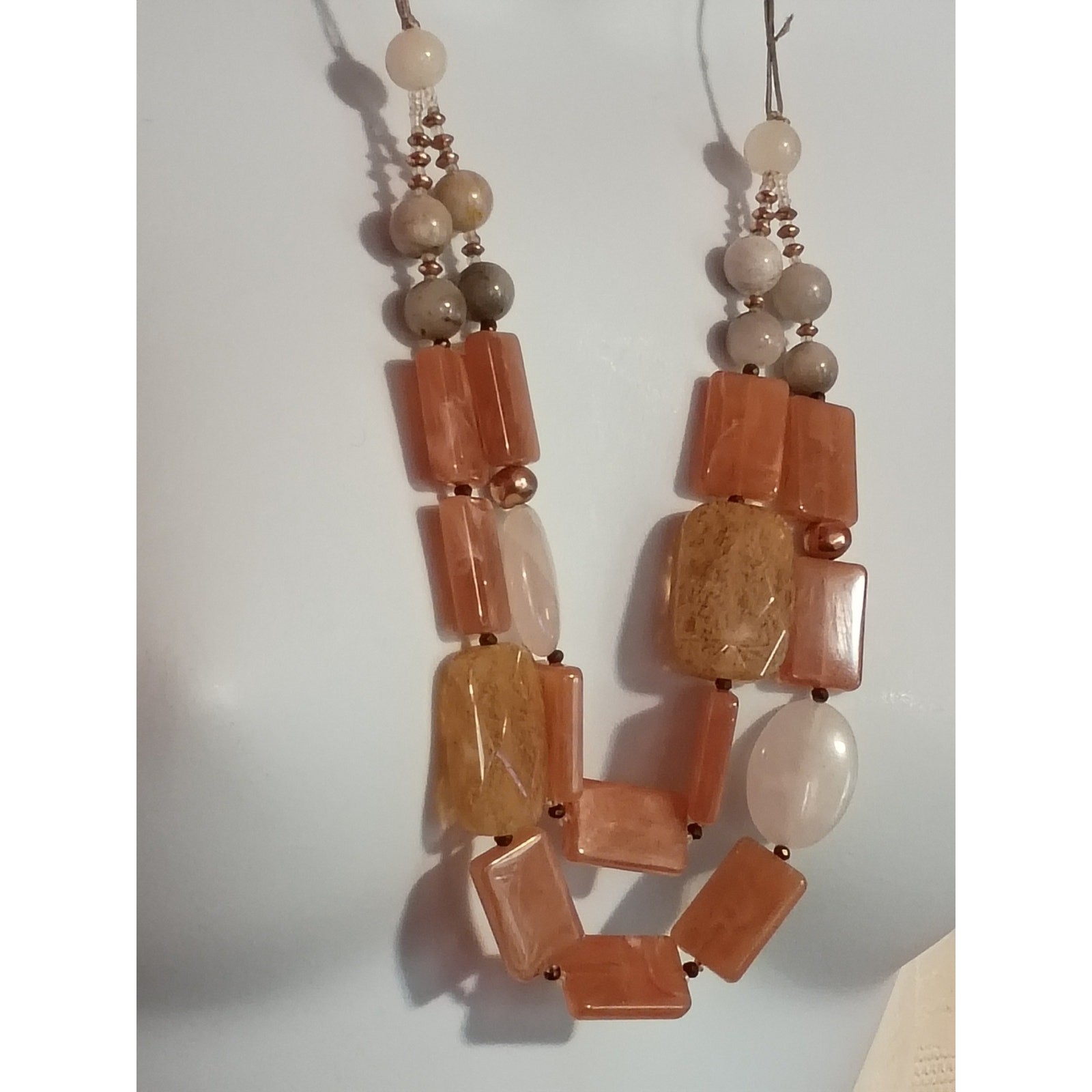 J.Jill Rose Quartz Multi-Strand Adjustable Necklace
