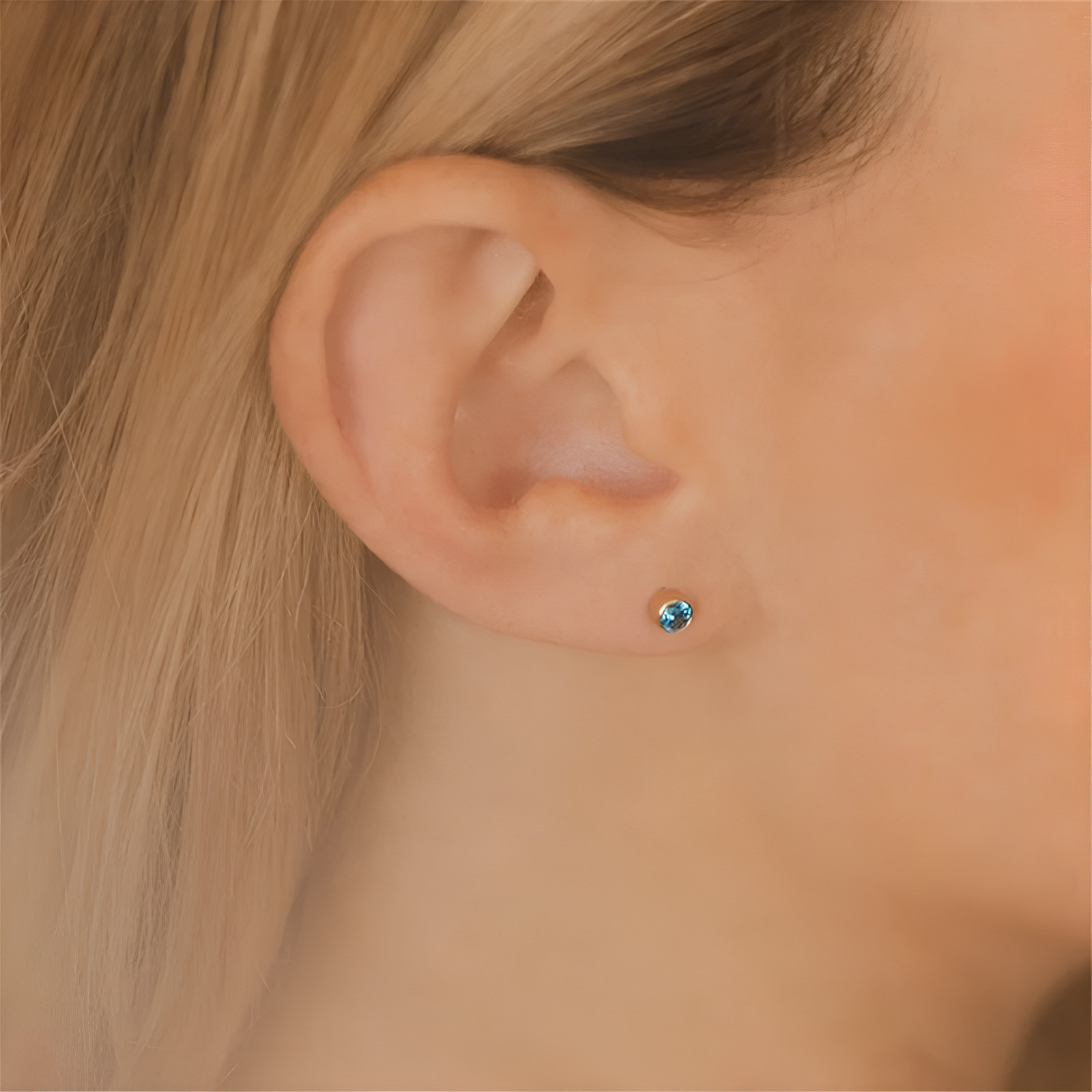 Birthstone Stud Earrings Stainless Steel Push Back CZ Women Girls Gift 12 Month