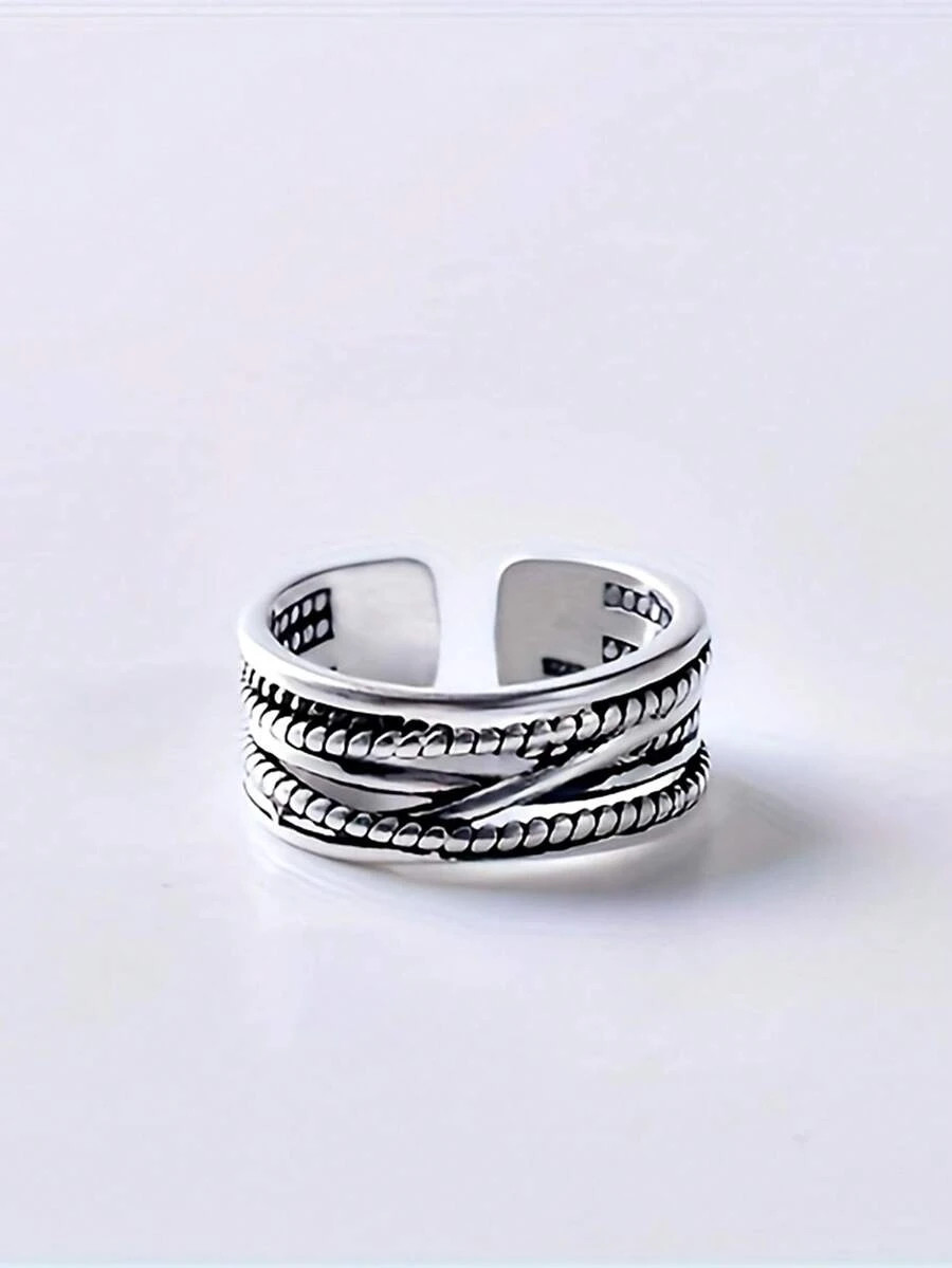 1pc Vintage Adjustable Thumb Ring Boho Multi Layer Open Statement Ring