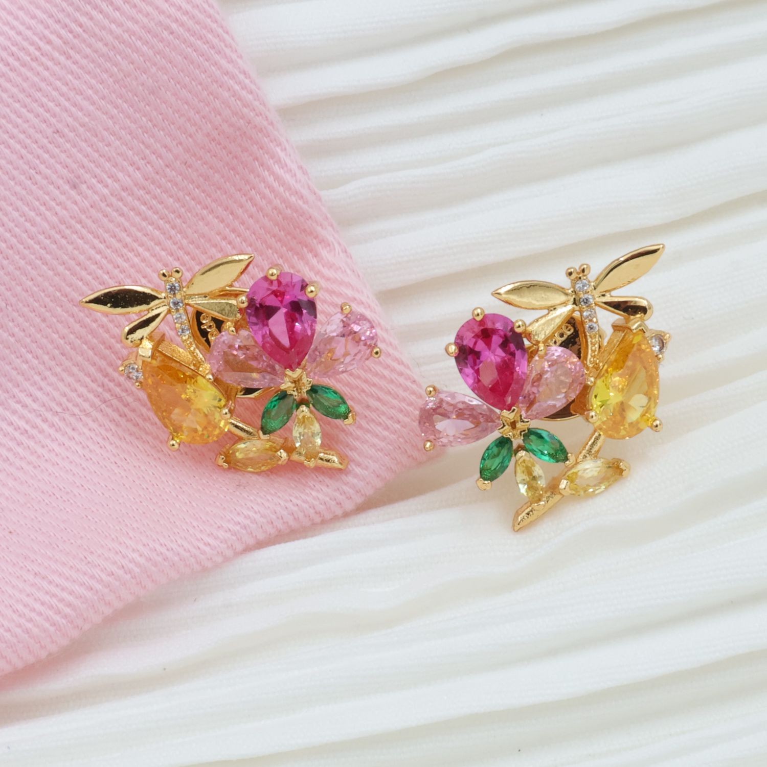 Kate Spade Greenhouse Gold Floral Cluster Stud Earrings