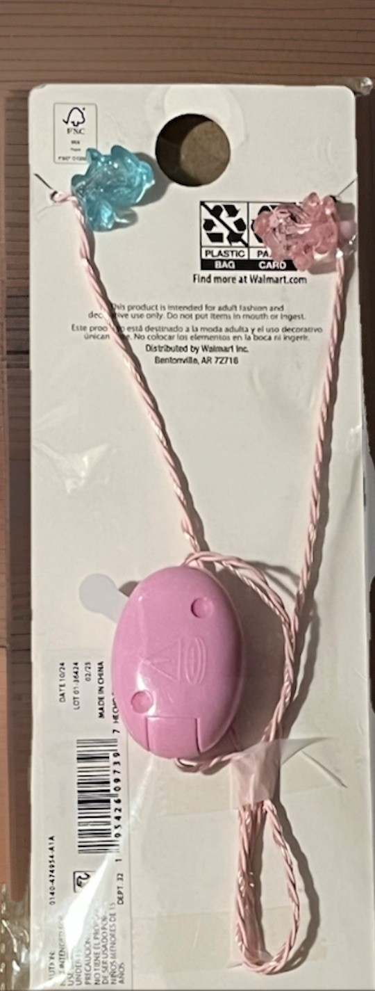Way to Celebrate! Easter Bunny Light Up Necklace Pink and Purple Bunnies
