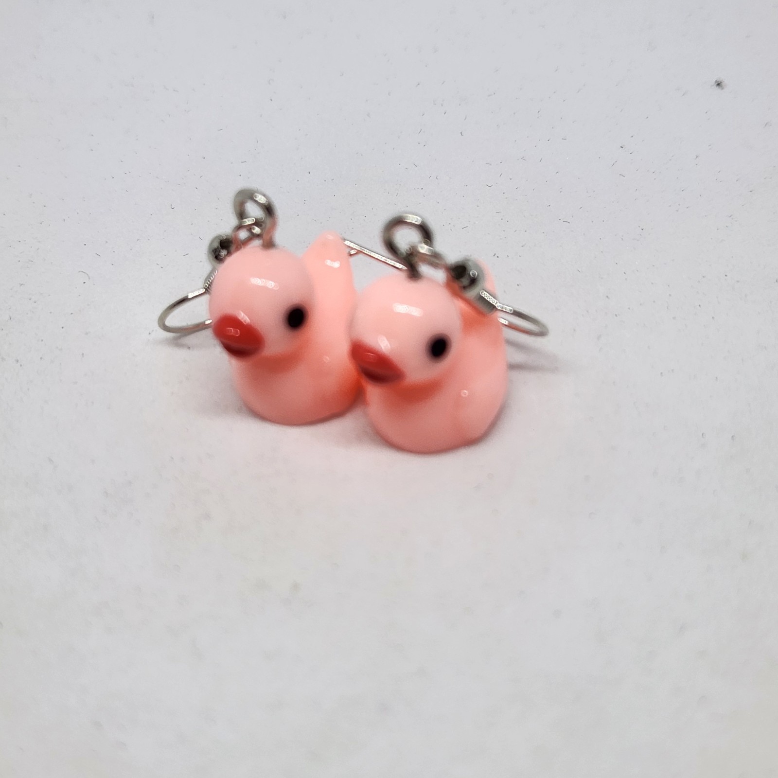 Duck Earrings Pink Acrylic Hook Dangle Fun Cute Gift