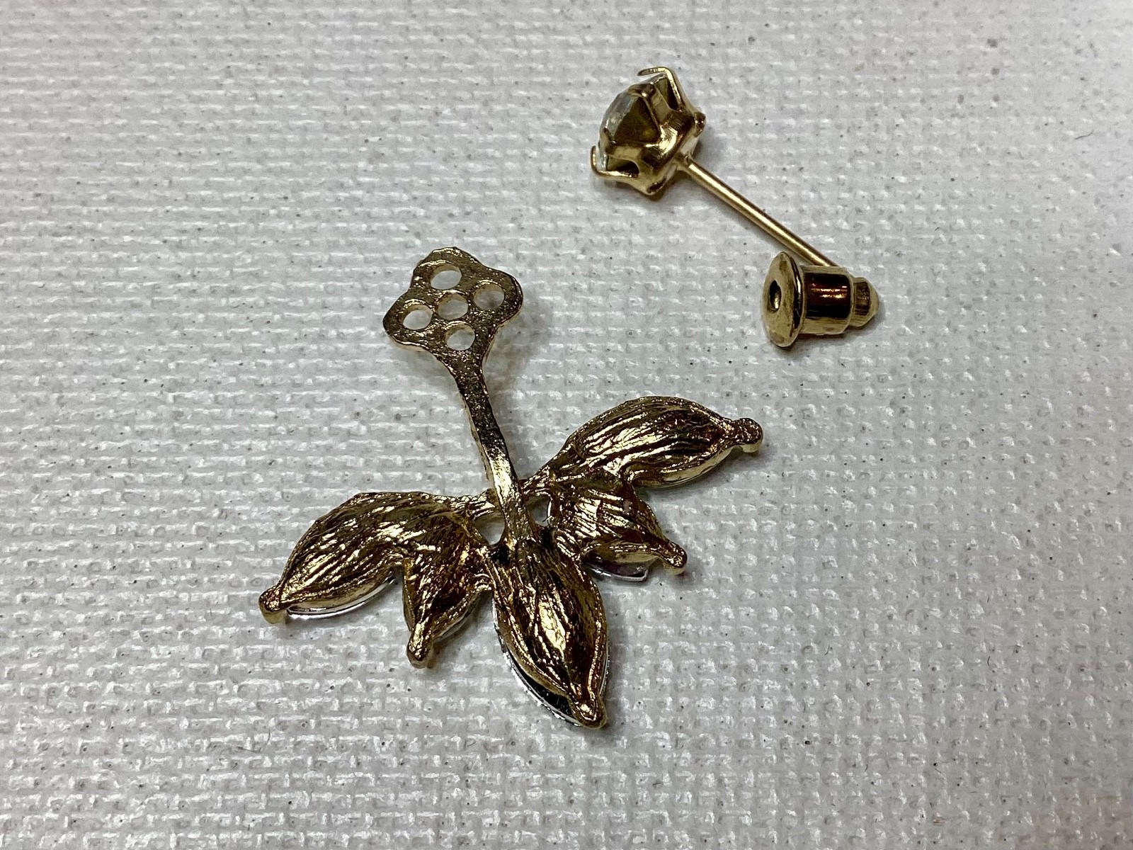 Rhinestone/Crystal Pierced Earrings Jewelry Collection 8 Pair Lot