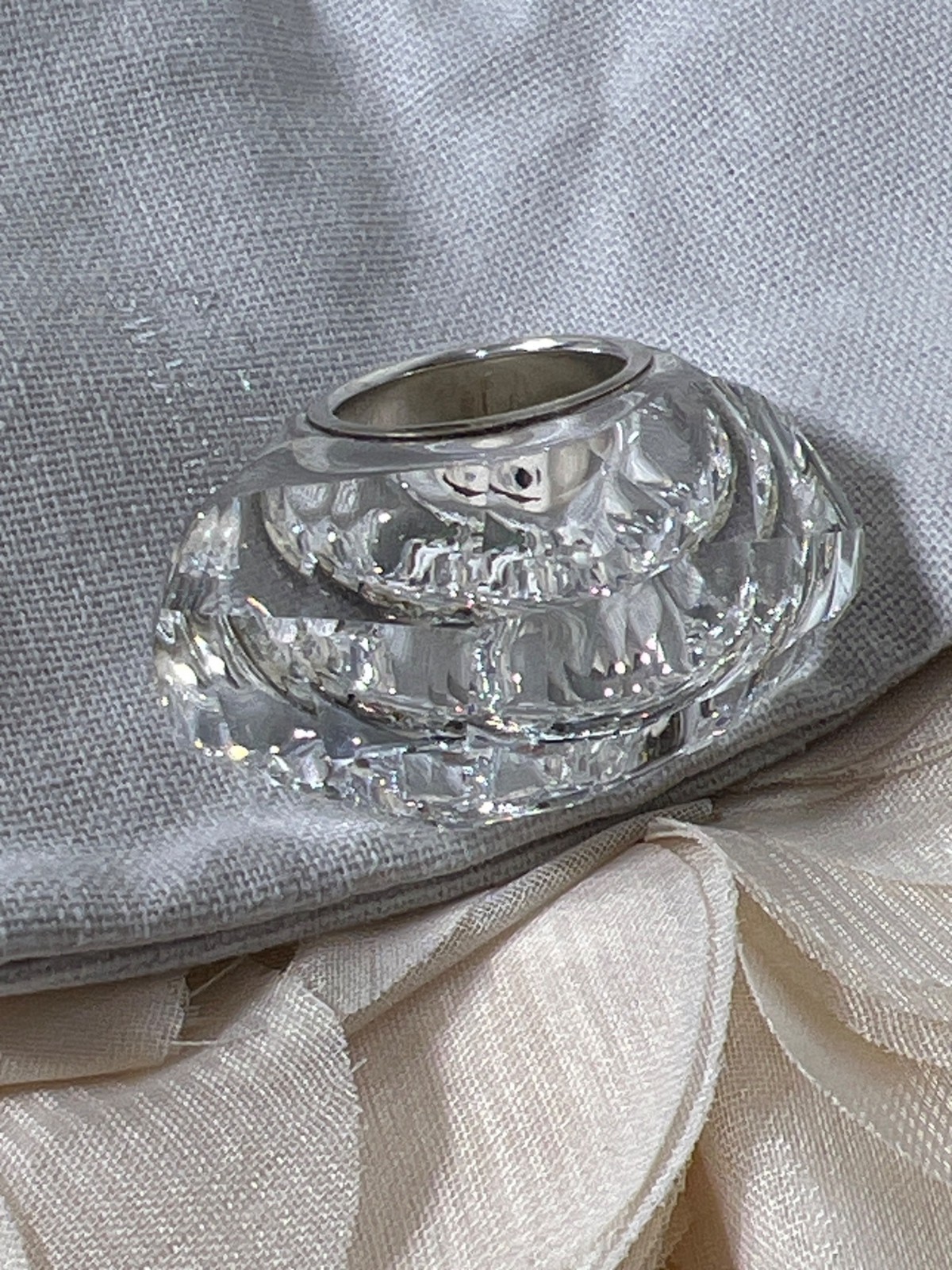 VINTAGE DANIEL SWAROVSKI Crystal Nepal Ring Ladies Sz 6 846369 NWOT