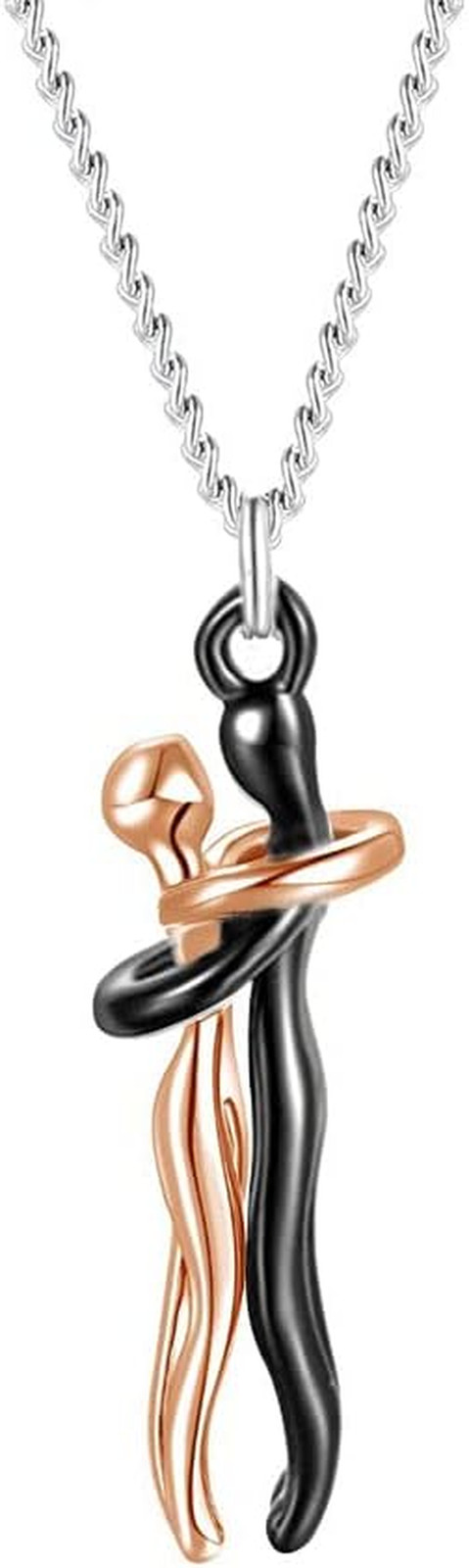 Couple Hug Necklace Pendant Simple Affectionate Snuggle Hugging Necklace