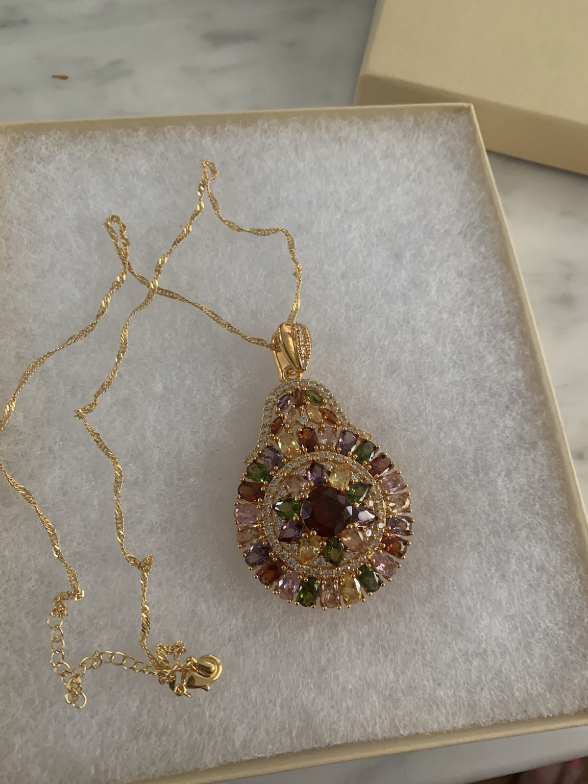 Retro Bohemian Synthetic Synthetic Zirconia Pendant 20 Inch