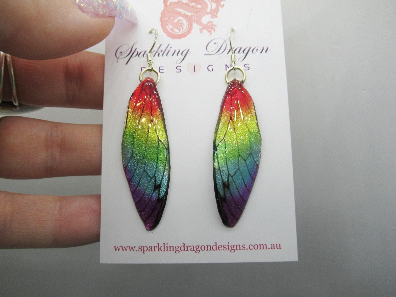 Butterfly Wing Rainbow Earrings – Fairy Jewellery, Fun Gift for her Fairy Wing