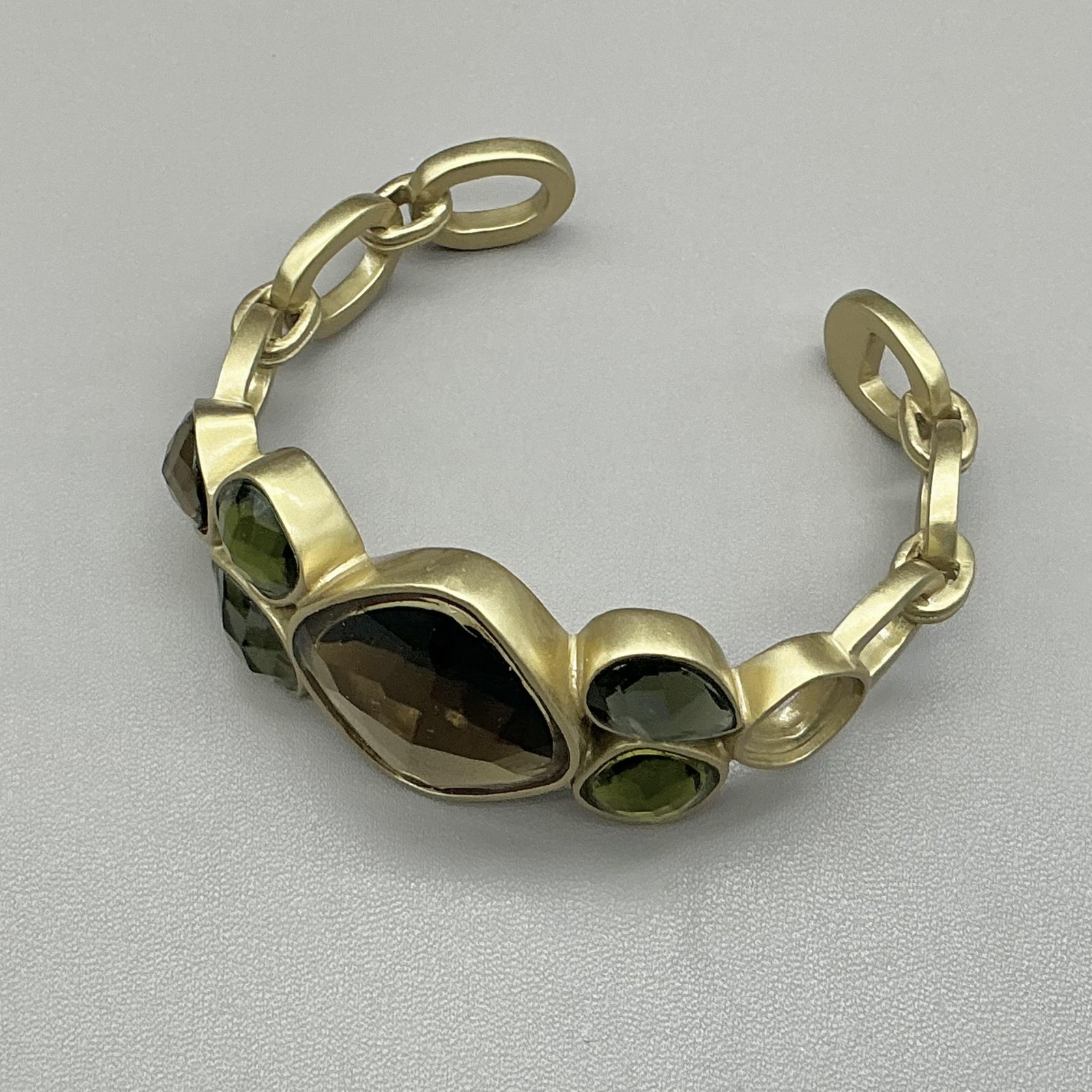 Anne Klein Bracelet Gold Tone Chain Link Multicolor Bead Womens Fashion 7 Inch