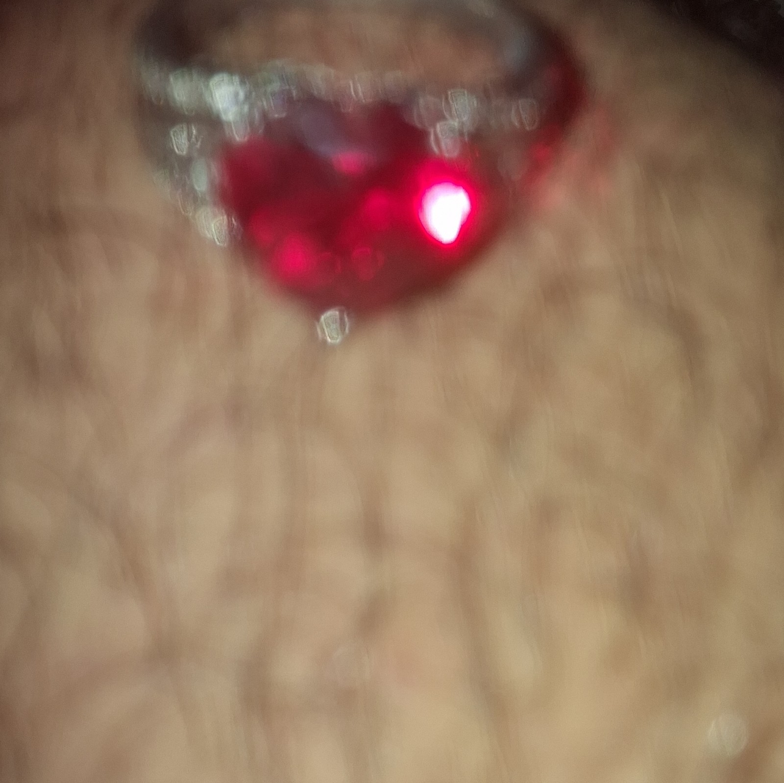 Lab Created Red Ruby Heart Ring 14k White Gold Plated Sterling Silver