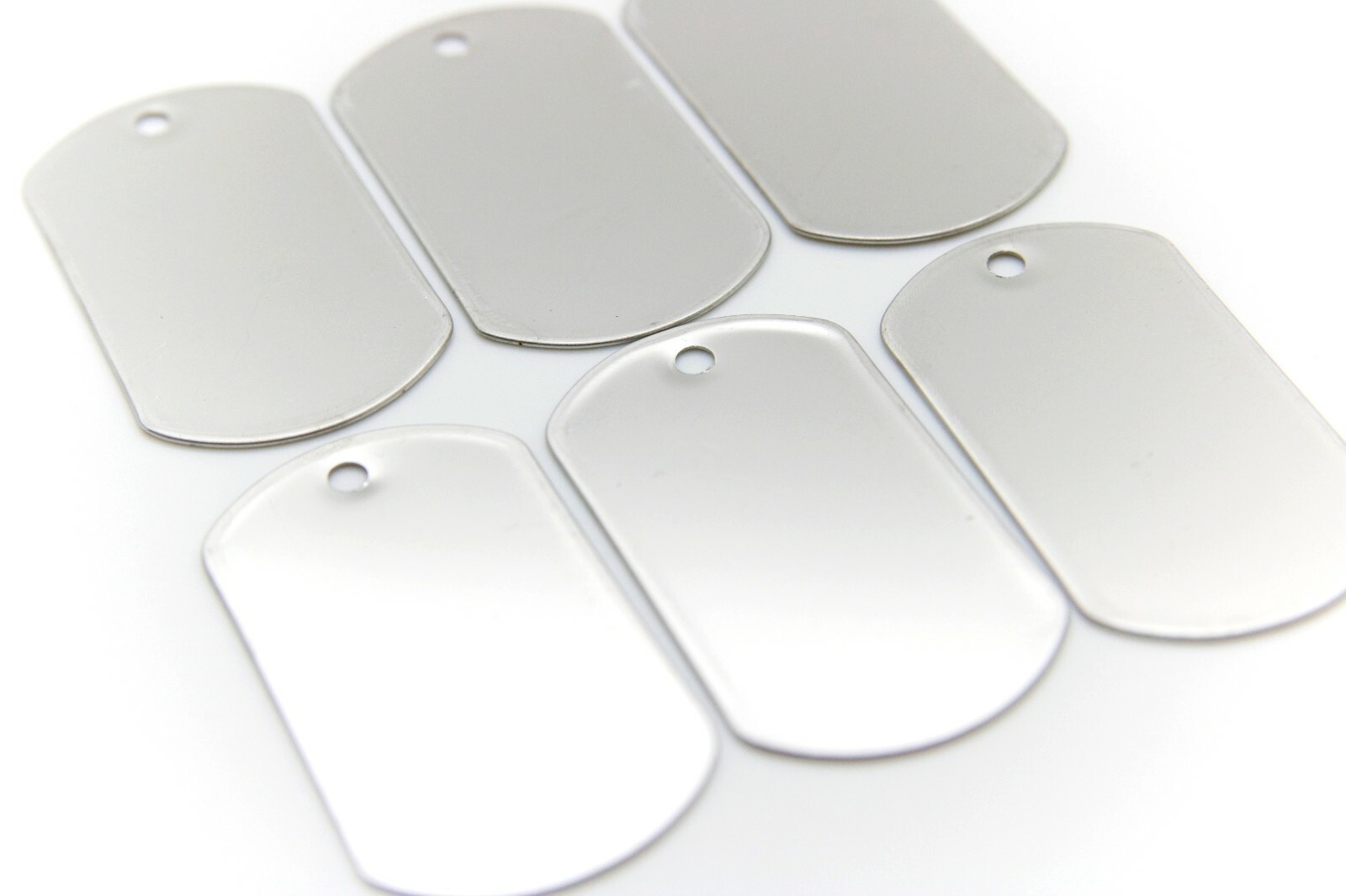 LOT OF 100 200 500 1000 BLANK DOGTAG STAINLESS STEEL MILITARY SPEC SHINY MATTE