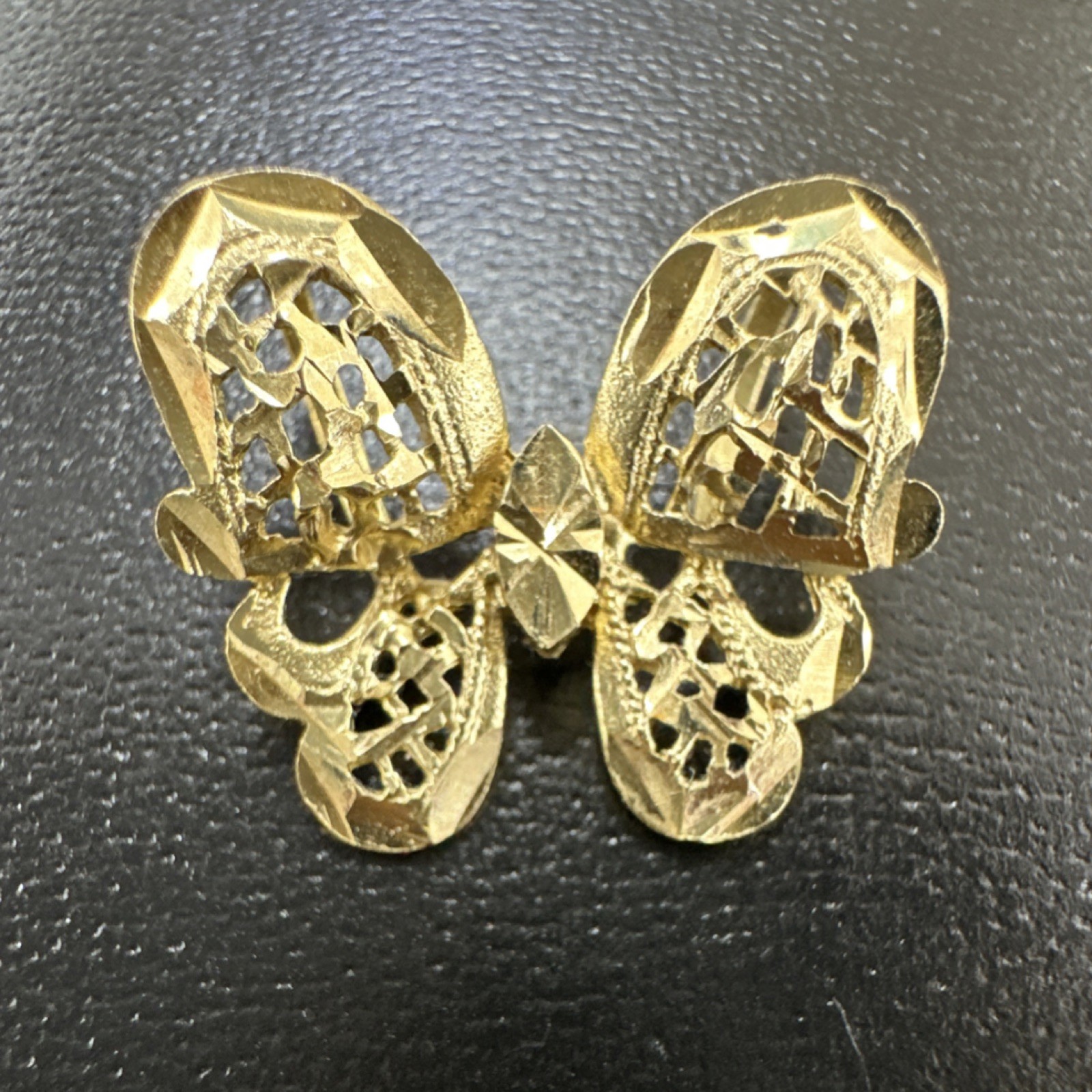 14k Gold Butterfly slider pendant, Signed 2.2cm Butterfly Theme