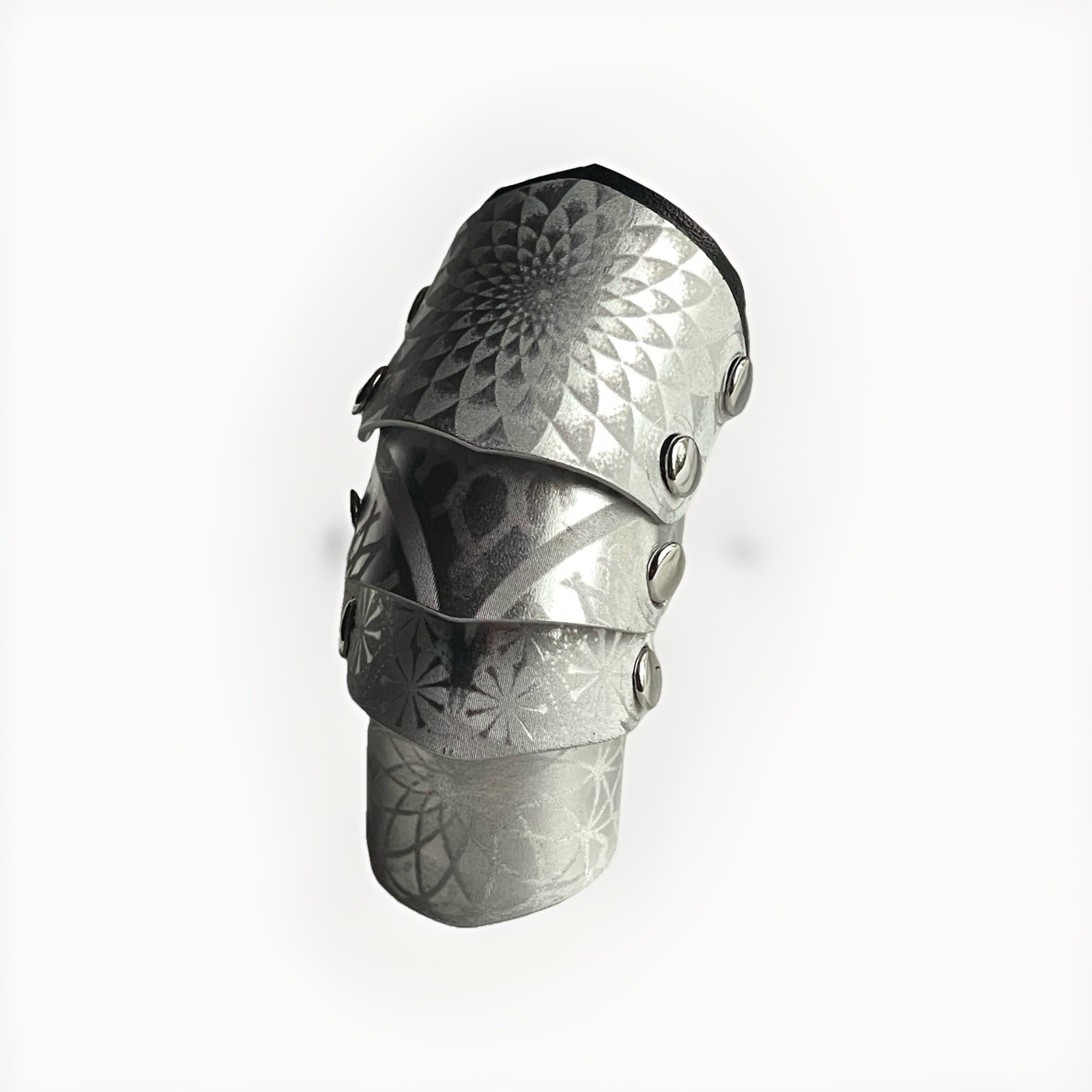 Articulated Armour Knight Ring Geometric Patterns