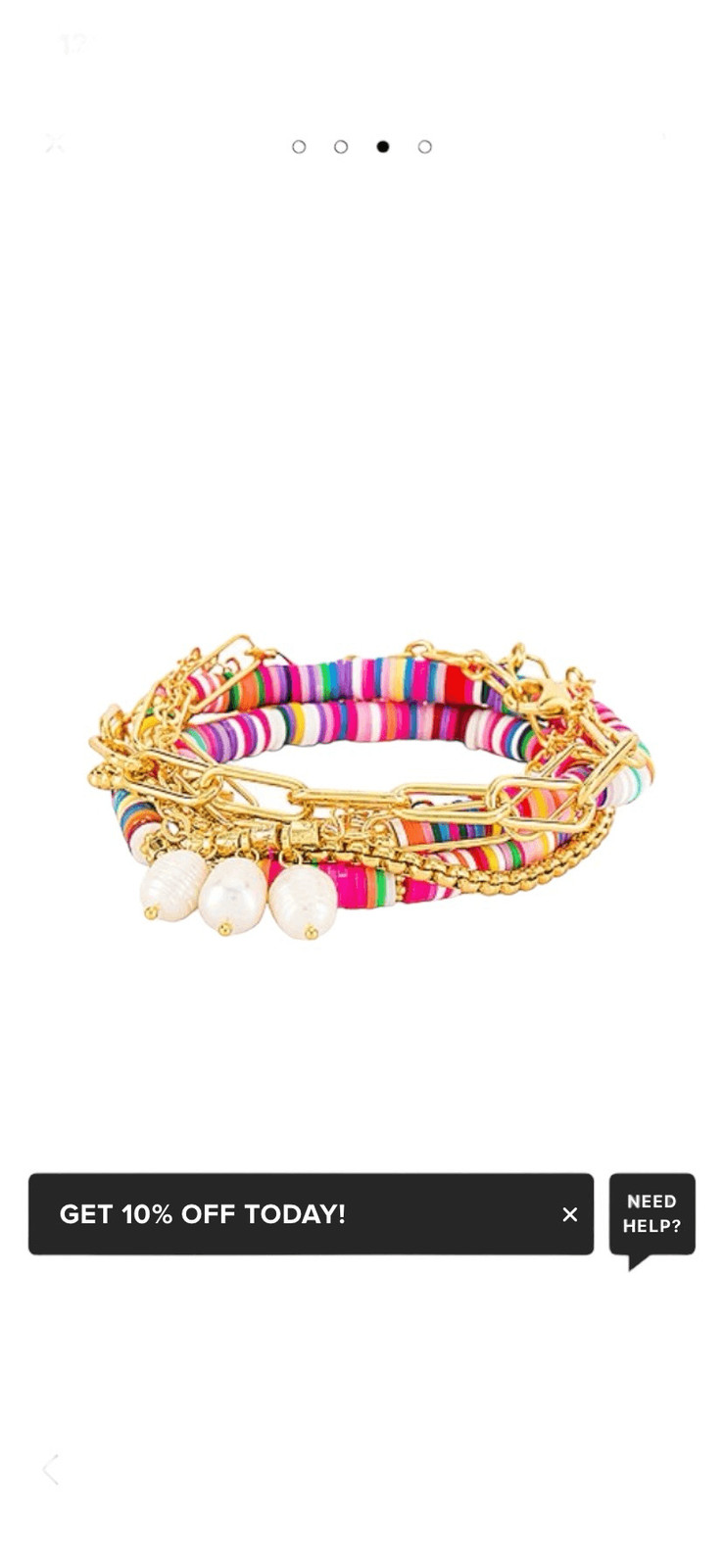 Amber Sceats Embellished Layered Bracelet in Gold NWT