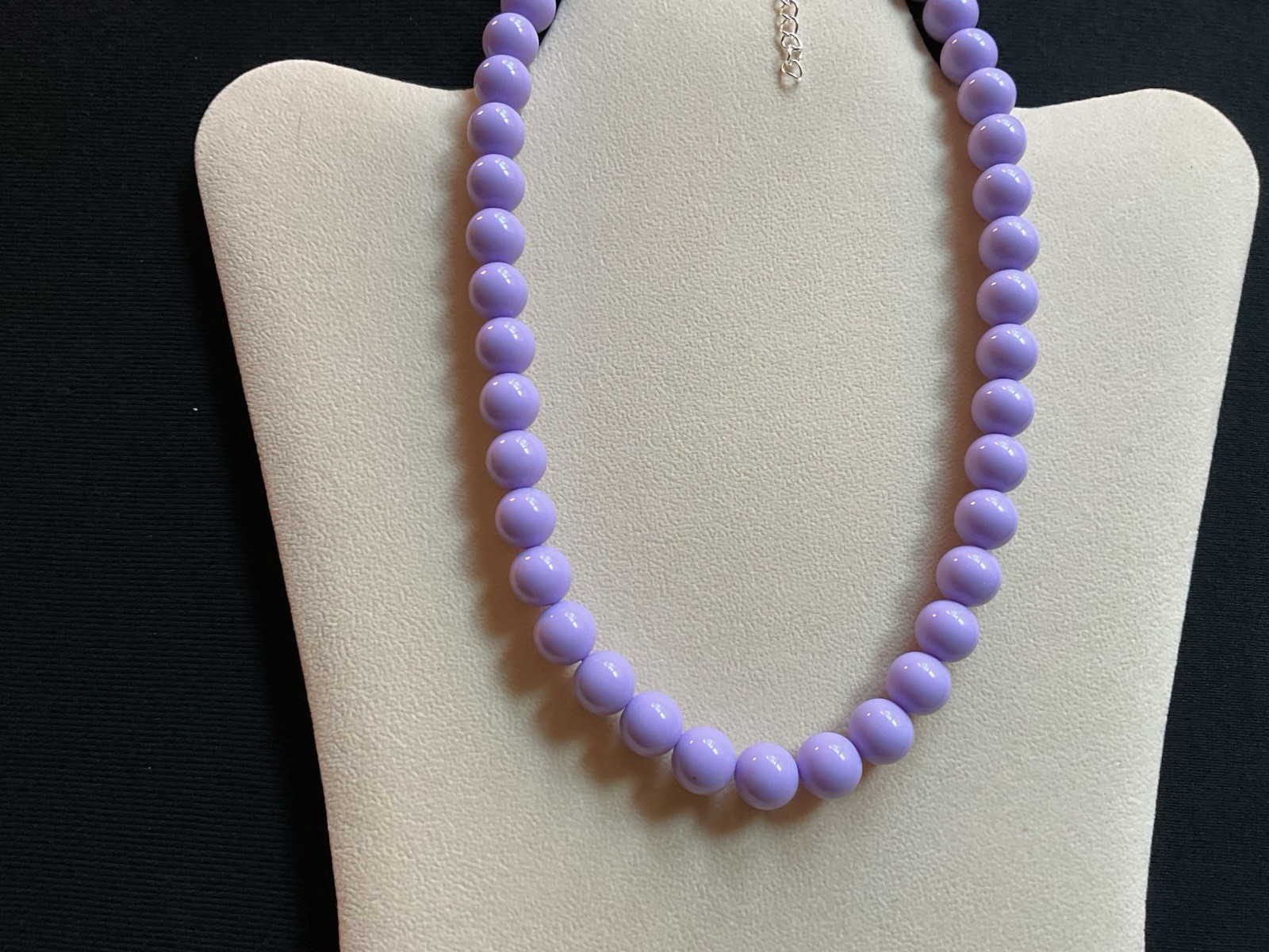 Short Length Lilac Beads Adjustable Necklace