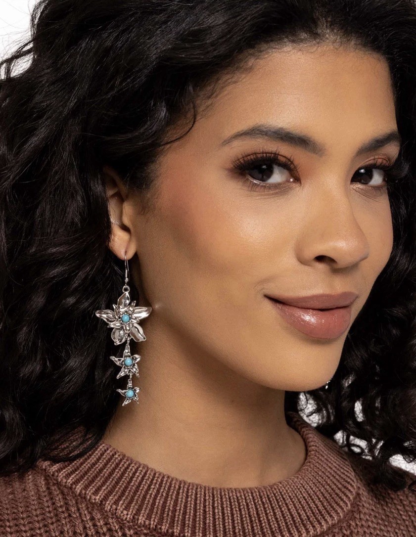Paparazzi Tapered Tiers-Blue Earrings