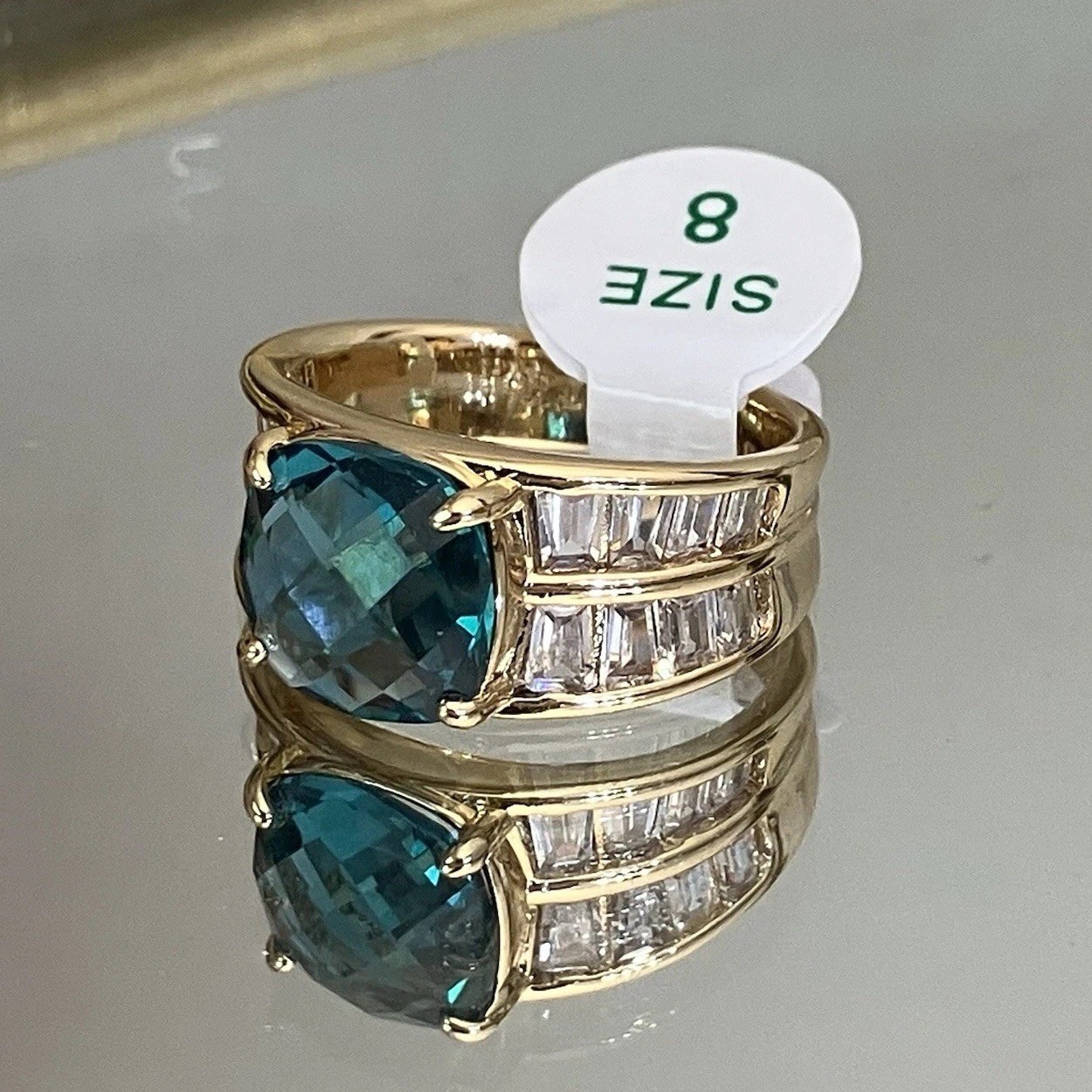 Bomb Party OG Ring “Big Boss Energy” Paraiba Tourmaline on Gold RG76996 Sz 8 NEW