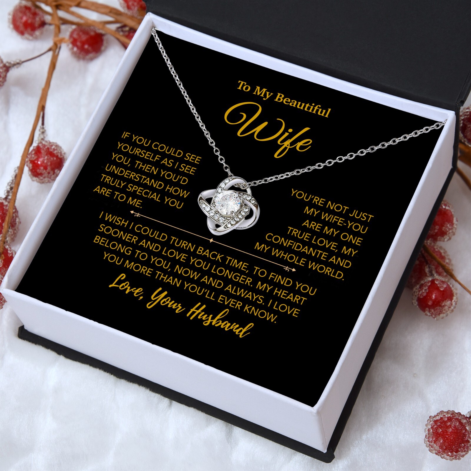 To My Wife Necklace, Vanlentines Gifts For Women, Anniversary Gift For Wife