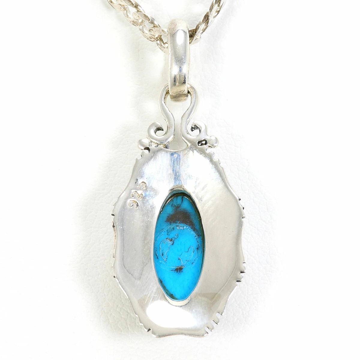 Silver 925 Necklace Turquoise Approx. 55cm Total Weight Approx. 10.0g Jewelry