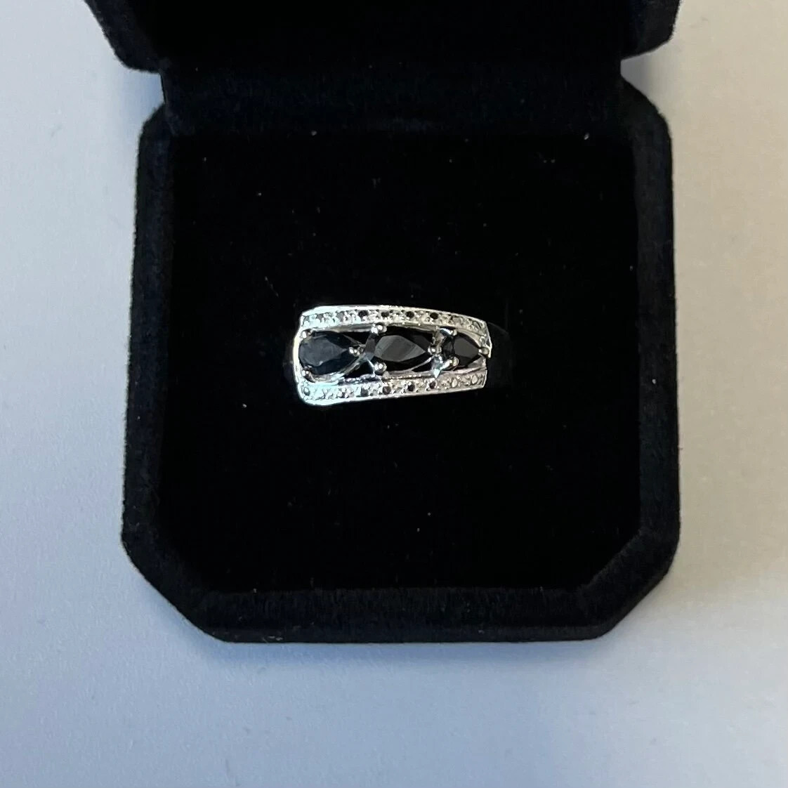 Women’s Silver Ring With Black Onyx And Silver Ring Size 7.5 Gem13