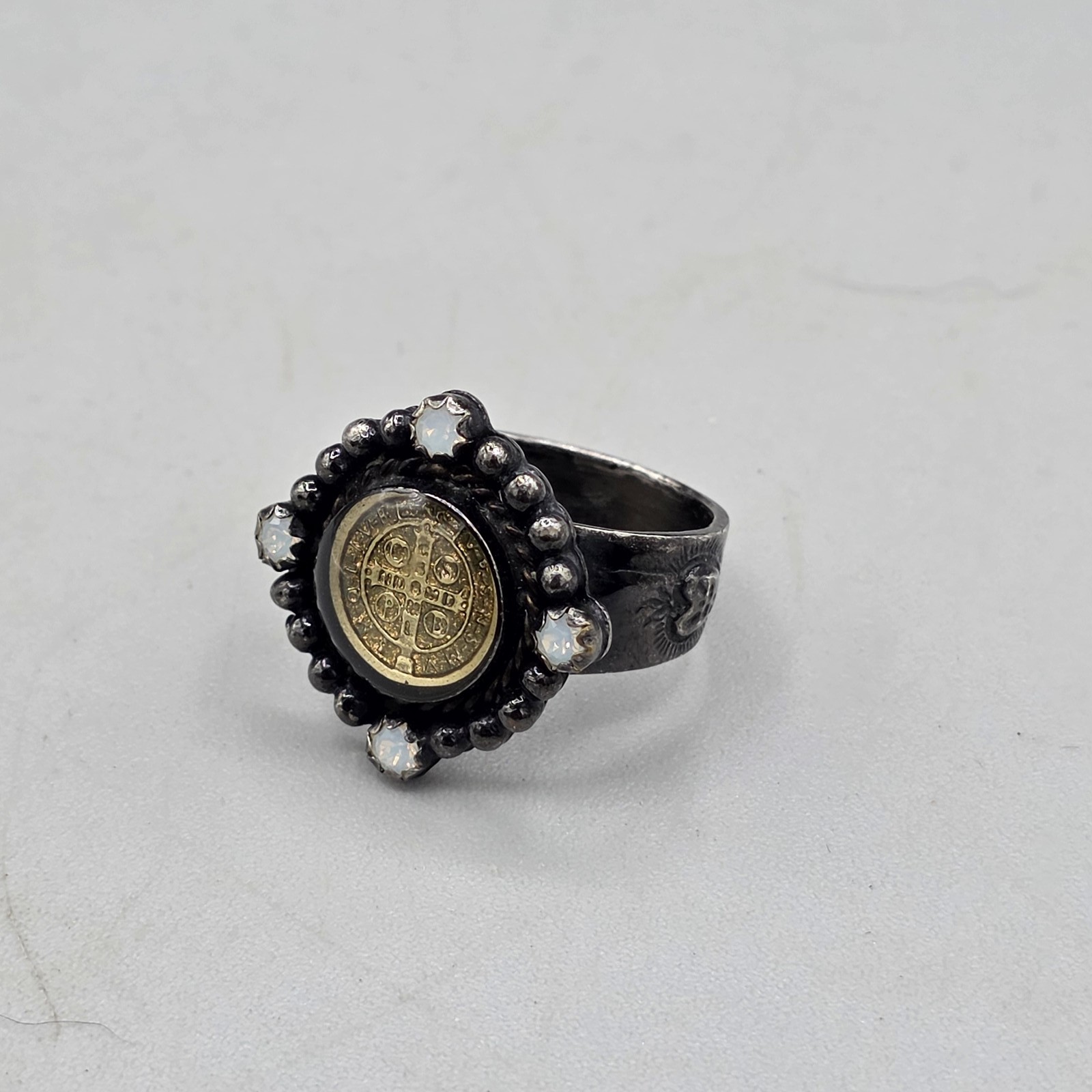 Virgins Saints & Angels VSA San Benito Ring Gunmetal Size 7.75