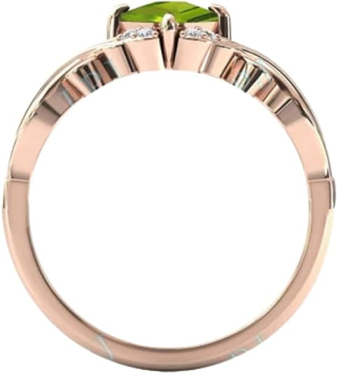 2carat Womens Engagement Ring,Kite Cut Peridot Gemstone Wedding Ring for Women