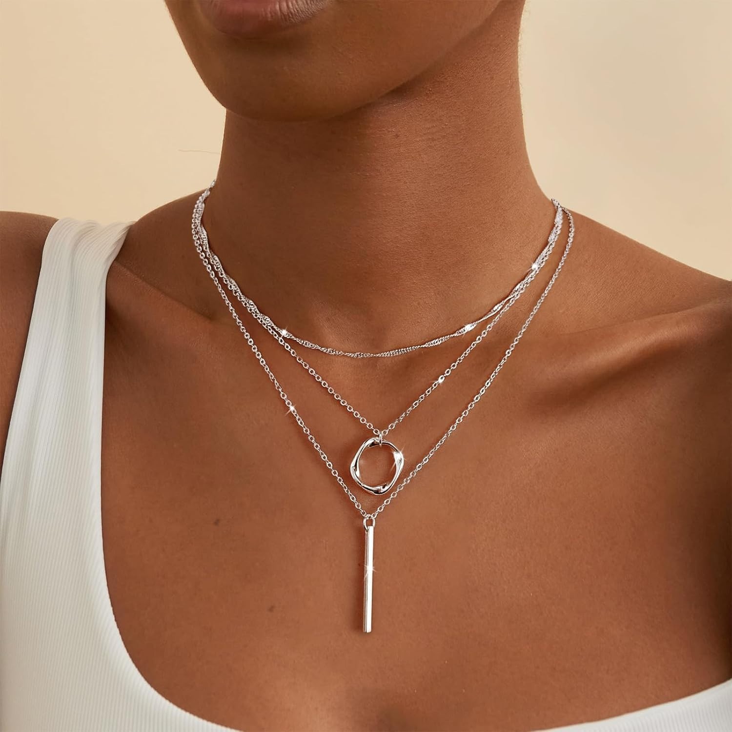 Versatile Sterling Silver Layered Necklace Set – Perfect Gift for Any Occasion