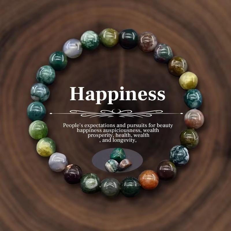 Natural Stone Symbolic Beaded Bracelet Women Men Anxiety Relief Protection Money