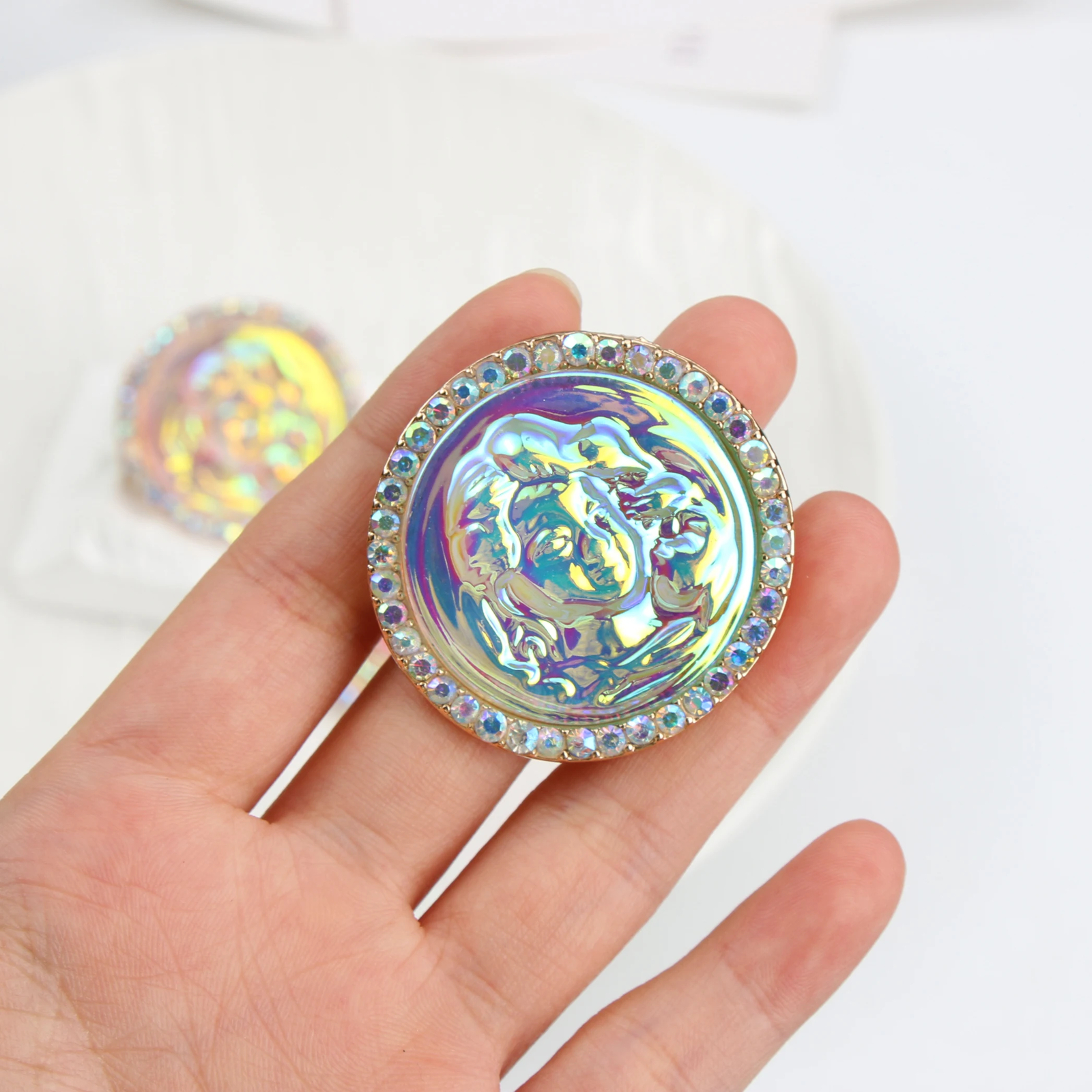 Vintage Rhinestone Lovely Pink Shiny Brooch Delicately Embossed Pin for Women