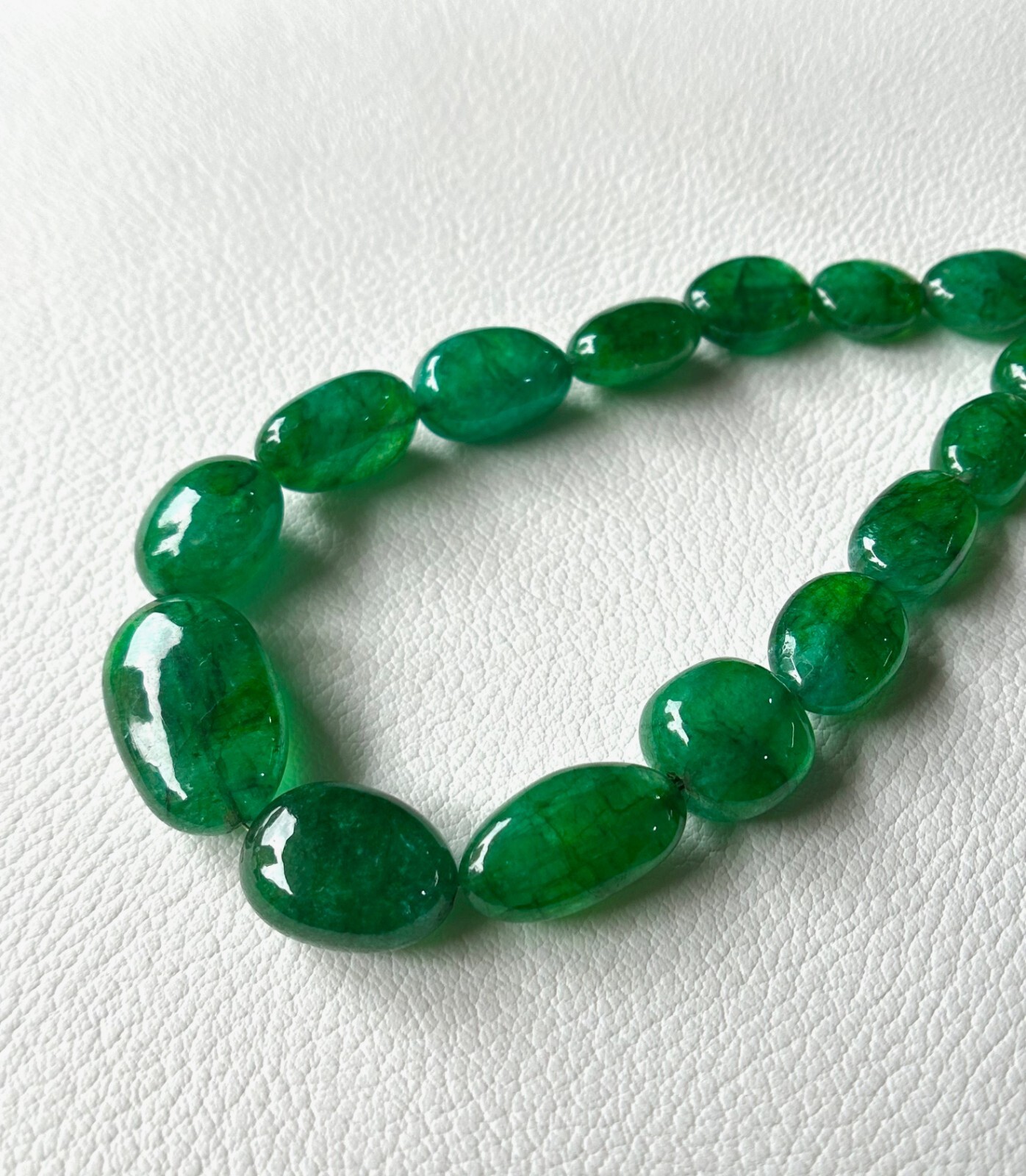 AAA-Natural Emerald Gemstone Tumble Beads Gemstone Necklace