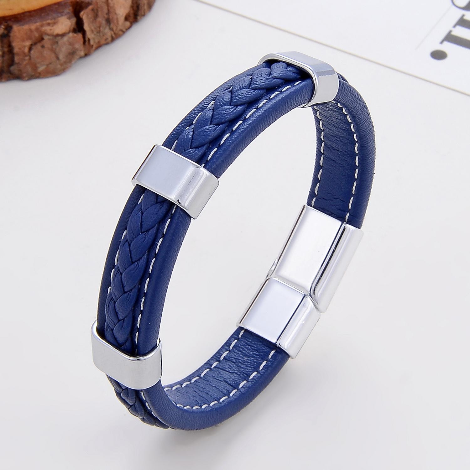 Classic Braided Leather Bracelet for Women & Men – Zinc Alloy Clasp Jewelry